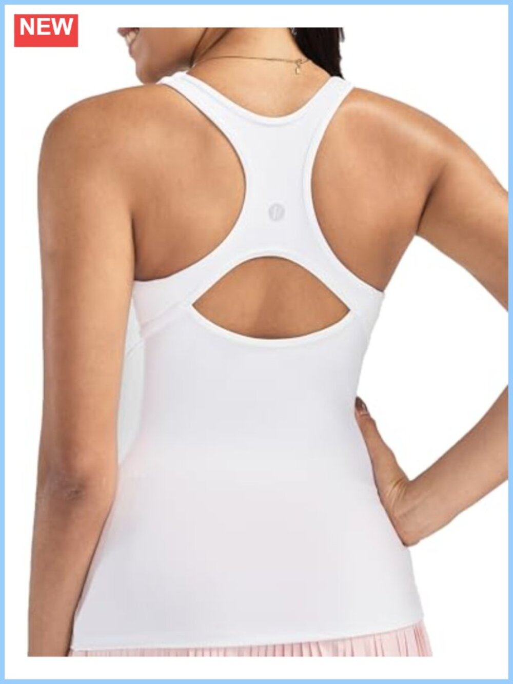 Workout Tank Top with Built in Bra Padded Yoga Crop Strappy Back